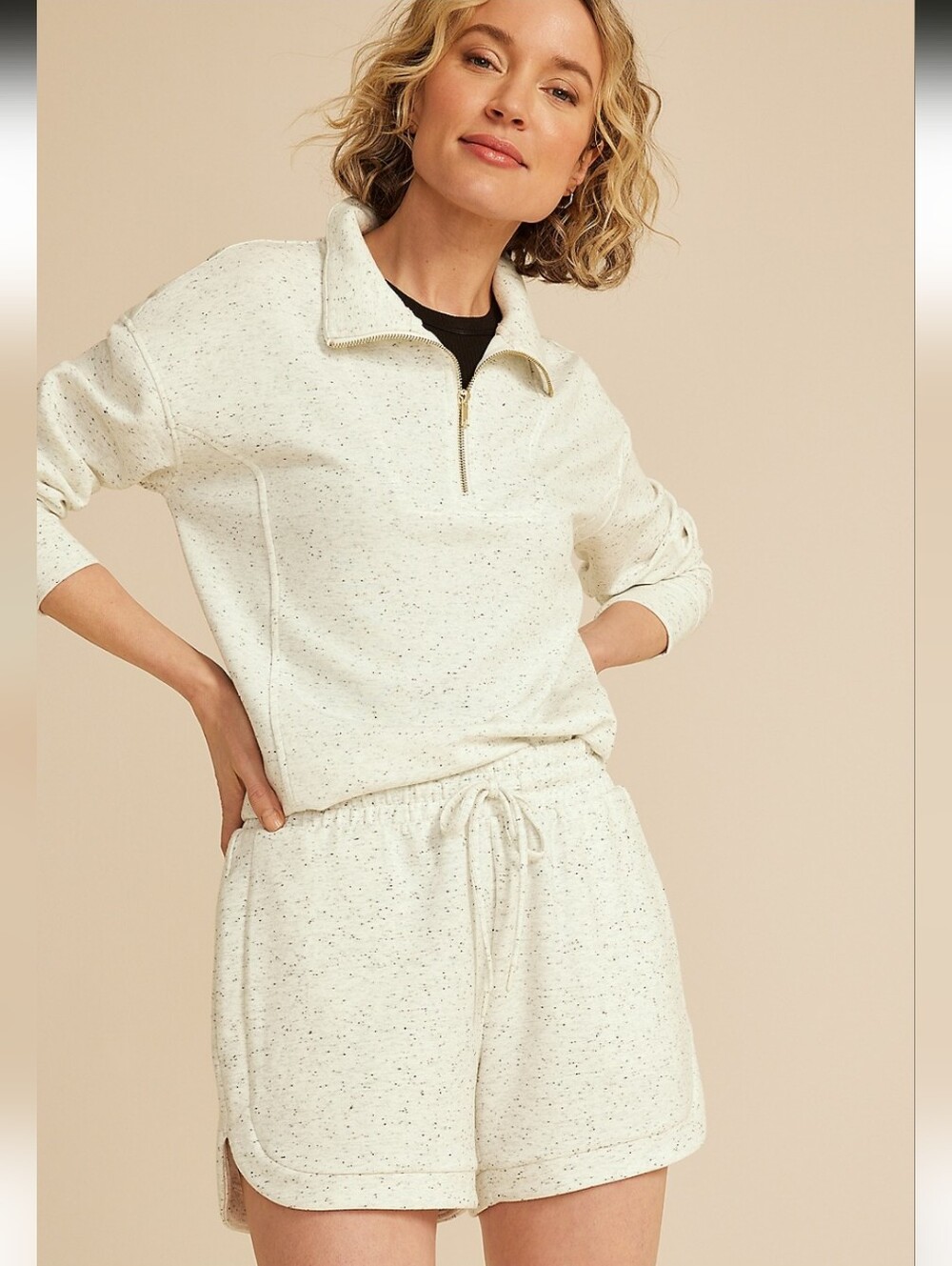 Maurices Speckle Cloud Scuba Knit High Rise 4in Short- XXL - Picture 4 of 6